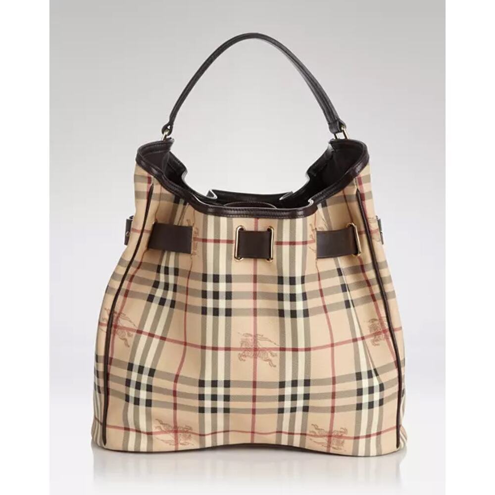 Burberry Haymarket Medium Walden Belted Hobo Bag